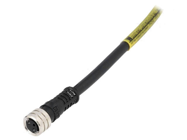 Connector: M8; vrouwelijk; PIN: 4; recht; met kabel; stekker; 3A Connector: M8; vrouwelijk; PIN: 4; recht; met kabel; stekker; 3A